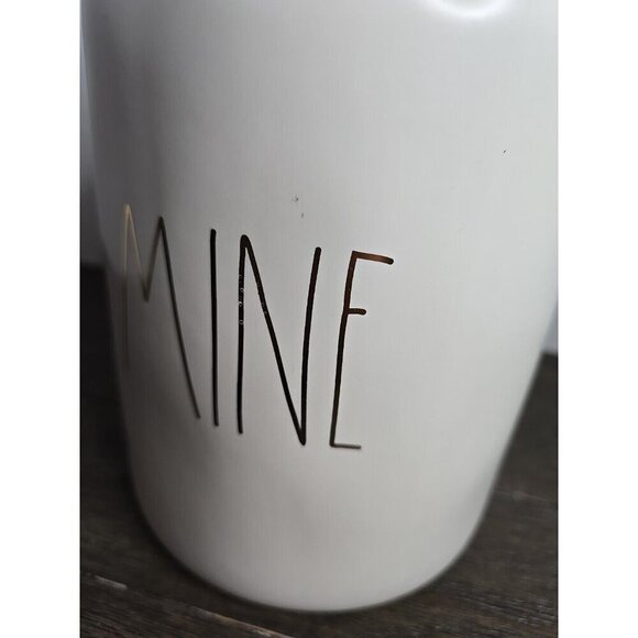 NWT Rae Dunn Artisan Be Mine Valentines Day Large Canister Gold Writing Ivory - Picture 4 of 9